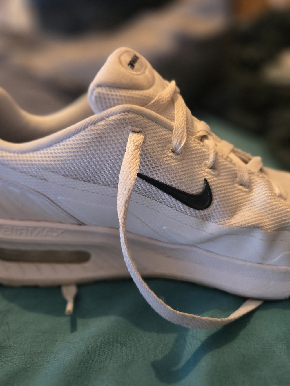 Nike White Sneakers with Black Swoosh
